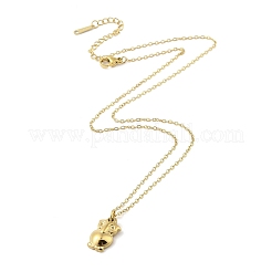 イオンプレーティング（IP）304ステンレススチールペンダントネックレス（女性用）  フクロウ  18KGP本金メッキ  18.23インチ（46.3cm）&nbsp;NJEW-B080-07G