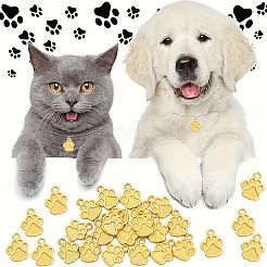 ラックメッキ合金チャーム20個  カドミウムフリーと鉛フリー＆ニッケルフリー  犬の足跡チャーム  マットゴールドカラー  14.5x11.5x2mm  穴：1.8mm  20個/セット&nbsp;FIND-YW0008-09