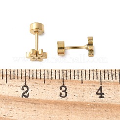 女性用304ステンレススチールスタッドピアス  花  ゴールドカラー  5.5x5mm&nbsp;EJEW-E603-05F-G
