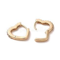 Brass Micro Pave Cubic Zirconia Hoop Earrings&nbsp;EJEW-C073-31KCG