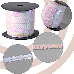 プラスチック製のスパンコール/スパンコールチェーンロール1ロール  ABカラー  ホワイト  6mm  1roll /セット&nbsp;FIND-CY0001-14B