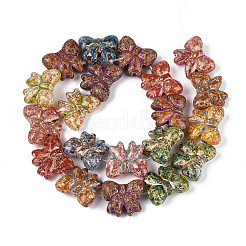 Spray Painted Transparent Glass Beads Strands&nbsp;GLAA-N061-05