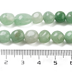 天然石グリーンアベンチュリンビーズ連売り  ナゲット  タンブルストーン  6.5~9x6.5~9x6.5~9mm  穴：1mm  約51個/連  15.16~15.35''（38.5~39センチメートル）&nbsp;G-D081-A12-01