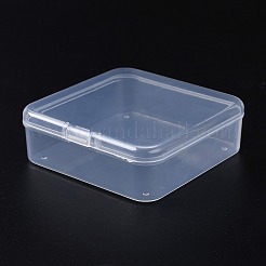 プラスチックビーズ収納ケース  フリップトップビーズ収納  取り外し可能な  18のコンパートメント  長方形  透明  9-7/8x7-1/4x3-1/8インチ（25x18.5x8cm）  コンパートメント：約7.6x7.5x2.4cm  18区画/ボックス&nbsp;CON-L022-16