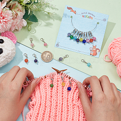 18Pcs 9 Colors Cat Eye Pendant Locking Stitch Markers&nbsp;HJEW-AB00637