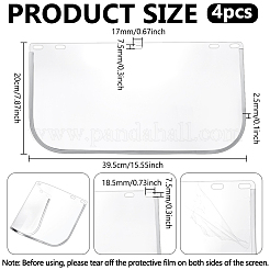 PCプラスチック安全フェイスシールド  長方形  透明  200x395x2.5mm  穴：7.5x18.5mmと7.5x17mm&nbsp;FIND-WH0816-093A