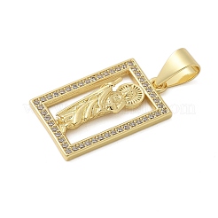 Brass Micro Pave Cubic Zirconia Pendants&nbsp;KK-P293-26A-G