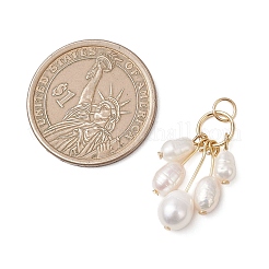 Natural Cultured Freshwater Pearl Rice Beaded Pendants&nbsp;PALLOY-JF04817