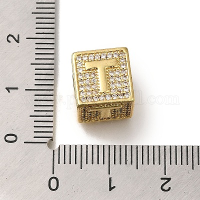 Brass Cubic Zirconia Beads&nbsp;KK-Q818-01T-G-1
