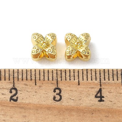合金ビーズ  ラックめっき  花  ゴールドカラー  8x8x5mm  穴：2mm&nbsp;PALLOY-S044-03B-G-1