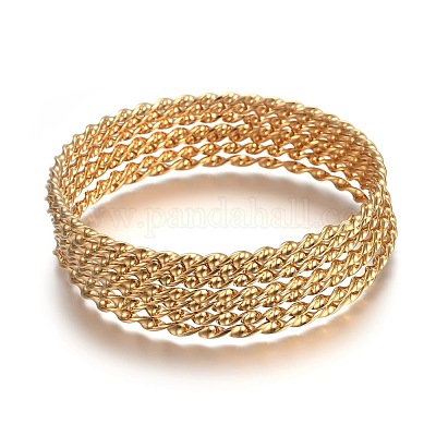 304 Stainless Steel Buddhist Bangle Sets&nbsp;BJEW-F363-04G-A-1