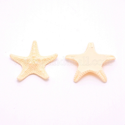 樹脂カボション  ヒトデ  トウモロコシの穂の黄色  40x40x8mm  20個/袋&nbsp;LS-RESI-WH0024-64A-1