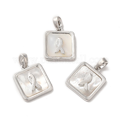 Natural Shell Square Charms&nbsp;KK-M243-36P-1