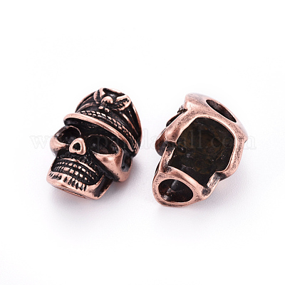 真鍮ビーズ  スカル  ミックスカラー  19.5x13x12.5mm  穴：5mm&nbsp;KK-G360-03-1