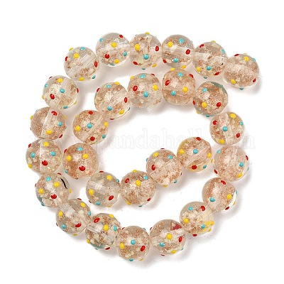 Handmade Gold Sand Bumpy Lampwork Beads&nbsp;LAMP-V001-04-1