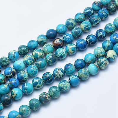 Natural Imperial Jasper Beads Strands&nbsp;G-A175B-8mm-03-1