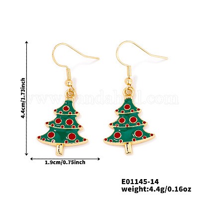 Christmas Theme Brass Dangle Earrings&nbsp;IP2522-14-1