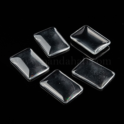 Transparent Rectangle Glass Cabochons&nbsp;GGLA-R025-33x23-1