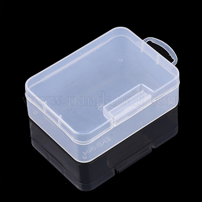 プラスチックビーズ収納ケース  長方形  透明  9.5x7x3cm&nbsp;CON-Q035-02-1