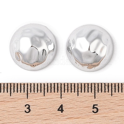 Ccbプラスチックカボション  半円  プラチナ  14x7.5mm&nbsp;KY-C020-14A-P-1