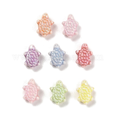 プラスチックビーズ  クラフトビーズ  カメ  ミックスカラー  9.5x6.5x4mm  穴：1.8mm  2941個/ 500g&nbsp;KY-B004-05A-1