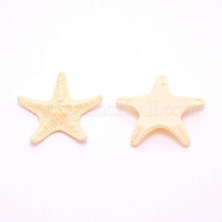 樹脂カボション  ヒトデ  トウモロコシの穂の黄色  40x40x8mm  20個/袋&nbsp;LS-RESI-WH0024-64A-1