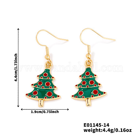 Christmas Theme Brass Dangle Earrings IP2522-14-1