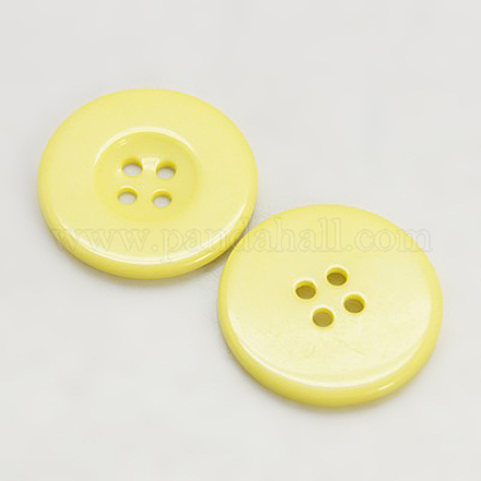 樹脂ボタン  染め  フラットラウンド  きいろ  13x2mm&nbsp;RESI-D033-13mm-07-1