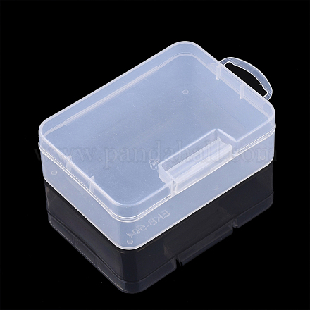 プラスチックビーズ収納ケース 長方形 透明 9.5x7x3cm CON-Q035-02-1