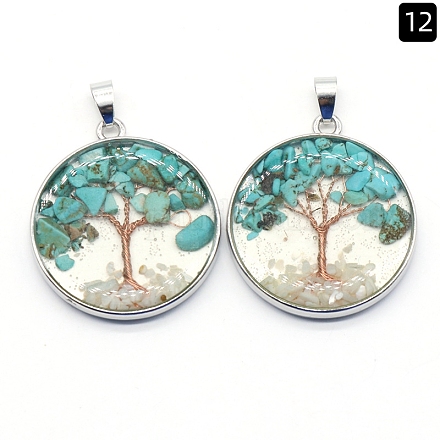 Synthetic Turquoise Pendants&nbsp;PW-WGDCF81-12-1