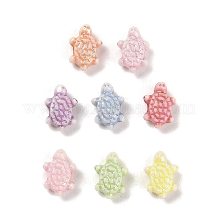 プラスチックビーズ  クラフトビーズ  カメ  ミックスカラー  9.5x6.5x4mm  穴：1.8mm  2941個/ 500g&nbsp;KY-B004-05A-1