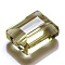 K9 Glass, Imitation Austrian Crystal Beads, Grade AAA, Faceted, Rectangle, Light Khaki, 6x8x4mm, Hole: 0.7~0.9mm