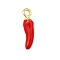 Alloy Enamel Pendants, Golden, Hot Pepper, 18x4.5x4.5mm, Hole: 2mm