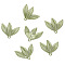 Spray Painted Alloy Pendants, Leaf Charms, Pale Green, 22x19mm, 2pcs/set