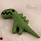 Dinosaur Opaque Flatback Resin Cabochons, for DIY Craft Making, Dark Olive Green, 29x14mm