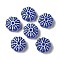Transparent Lampwork Beads, Flower, Royal Blue, 15x6mm, Hole: 1mm, about 48~58pcs/100g