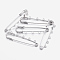 Iron Kilt Pins, Platinum Color, about 21mm wide, 75mm long, hole: 3mm