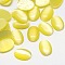 Cat Eye Cabochons, Oval, Yellow, 18x13x2.5~3.5mm