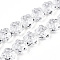 Transparency Glass Beads Strands, Star, Clear, 14~14.5x15x9~9.5mm, Hole: 1mm, about 45pcs/strand, 24.80~26.1''(63~65.25cm)