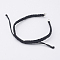 Nylon Bracelet Making, with Brass Rings, Black, 5-1/2 inch~6-7/8 inch(14~17.5cm), 4~7.5mm