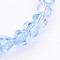 Glass Beads Strands, Bicone, Light Blue, AB Color Plated, Light Blue, 4mm, Hole: 0.8~1mm, about 75~78pcs/strand, 28~29cm
