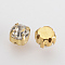 Sew on Rhinestone, Glass Rhinestone, Montee Beads, with Brass Prong Settings, Garments Accessories, Flat Round, Golden, 6x5mm, about 720pcs/bag