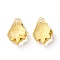 Faceted Glass Pendants, Leaf, Yellow, 16x11x6mm, Hole: 1.5mm