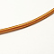 Round Plastic Tube Cords, Covered with Silk Ribbon, Dark Orange, 450~480x3~3.5mm