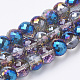 Electroplated Glass Beads Strands&nbsp;EGLA-Q092-8mm-A07-1