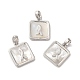 Natural Shell Square Charms&nbsp;KK-M243-36P-3