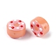 ランプワークビーズ  ドーナツ  ピンク  15x10mm  穴：1.2mm&nbsp;LAMP-C015-01A-2
