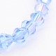 ガラスビーズ連売り  双円錐形  ライトブルー  ABカラーメッキ  ライトブルー  4mm  穴：0.8~1mm  約75~78個/連  28~29cm&nbsp;LS-GB4mm22Y-AB-1