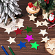 ウッドカボション  スター  バリーウッド  50x50x3mm  120pc&nbsp;WOOD-SP0001-24C-4