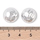 Ccbプラスチックカボション  半円  プラチナ  14x7.5mm&nbsp;KY-C020-14A-P-3